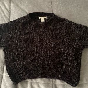 Black cropped sweater from Luv Lane.